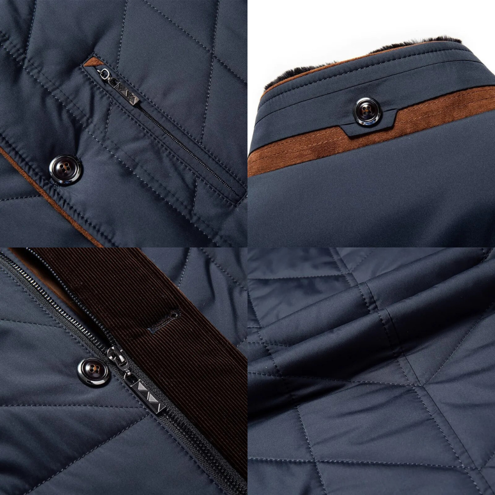 Men’s Quilted Winter Jacket | Long