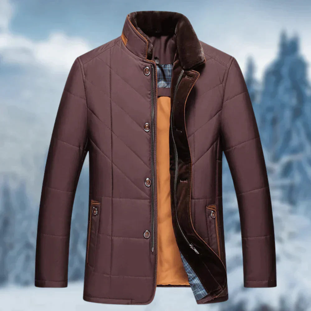 Men’s Quilted Winter Jacket | Long