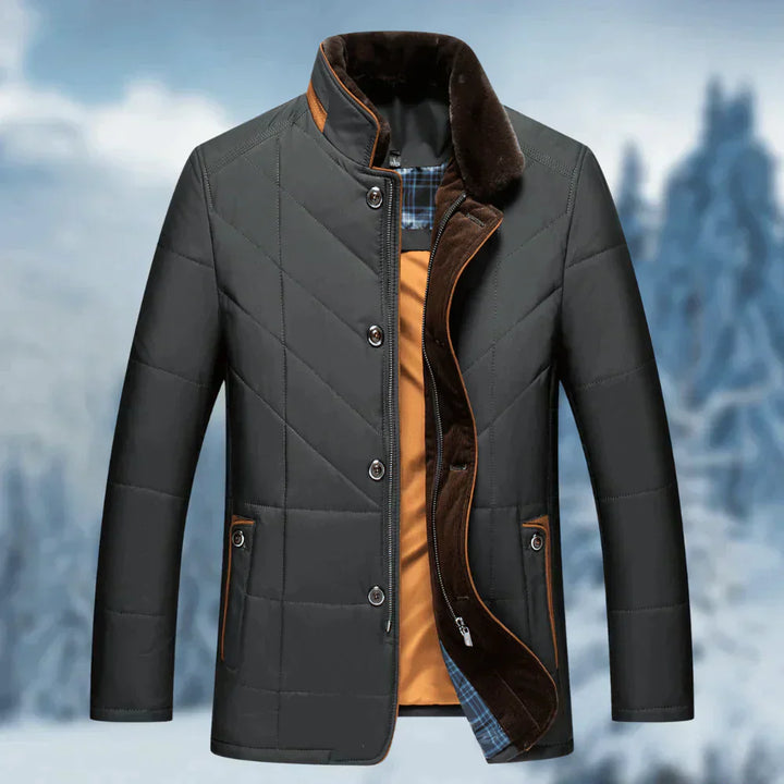 Men’s Quilted Winter Jacket | Long