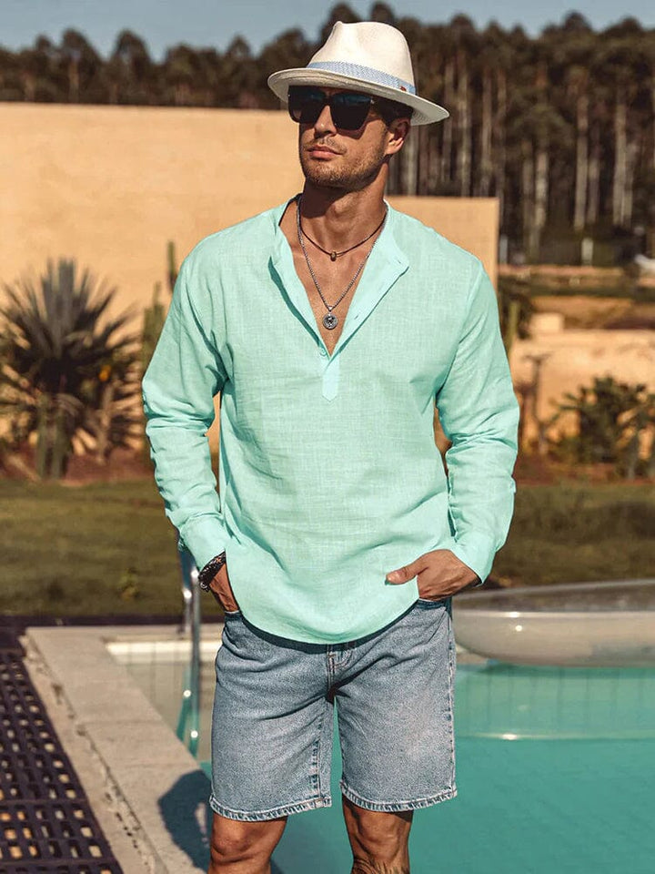 Men’s Long Sleeve Henley Shirt | Relaxed Fit
