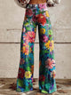 Women’s Floral Print Wide Leg Jeans | High Waist