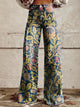 Women’s Floral Print Wide Leg Jeans | High Waist