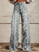 Women’s Floral Print Wide Leg Jeans | High Waist