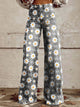 Women’s Floral Print Wide Leg Jeans | High Waist