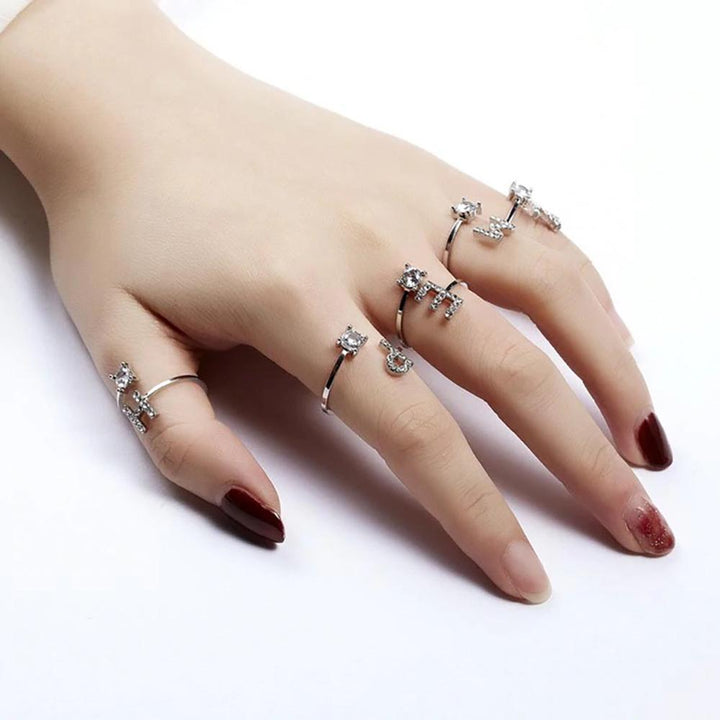 Women’s Adjustable Ring | Letter Charm