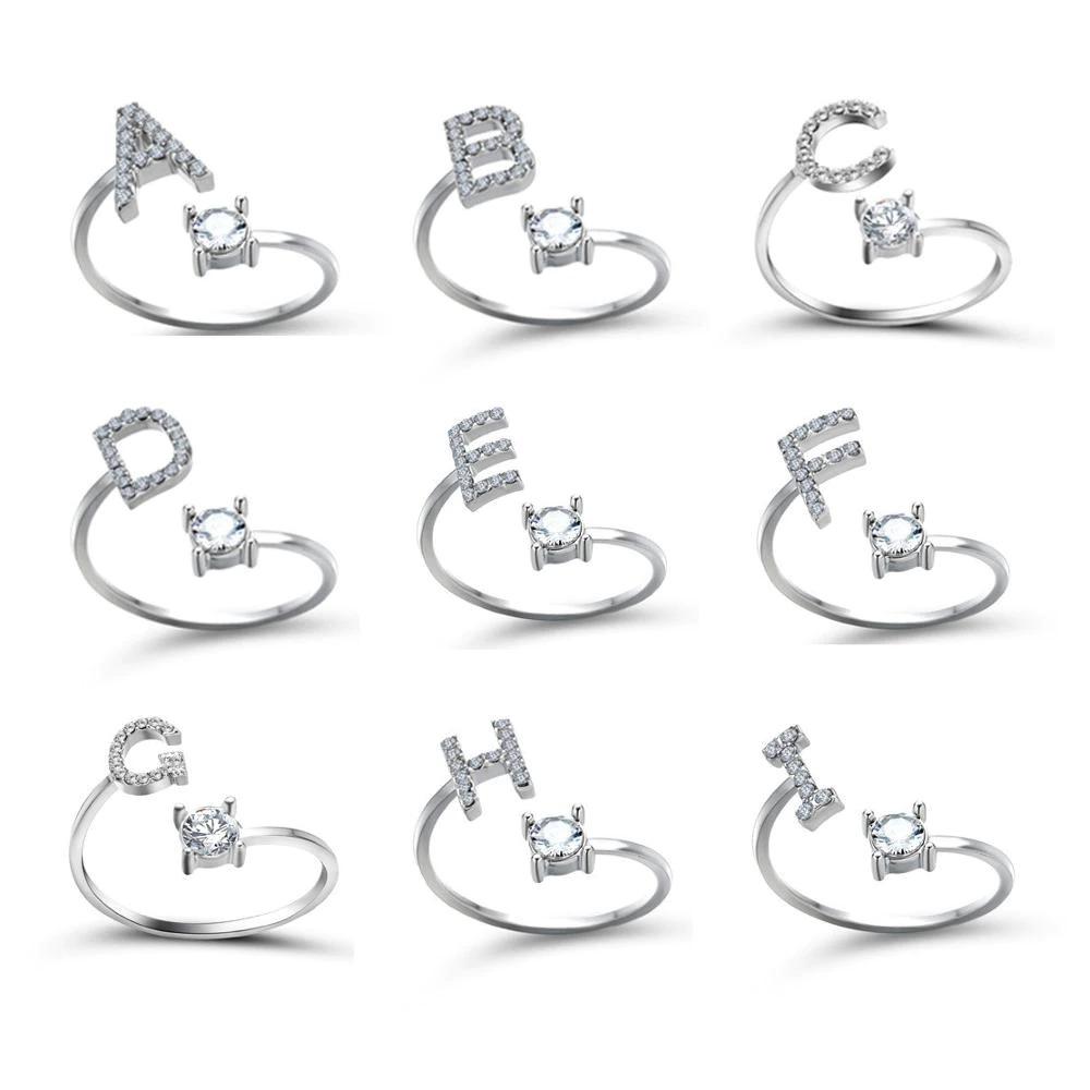 Women’s Adjustable Ring | Letter Charm