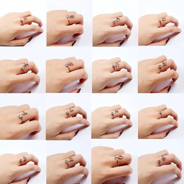 Women’s Adjustable Ring | Letter Charm