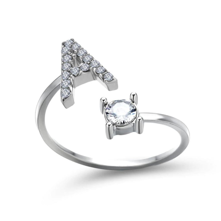 Women’s Adjustable Ring | Letter Charm