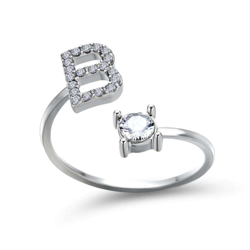 Women’s Adjustable Ring | Letter Charm