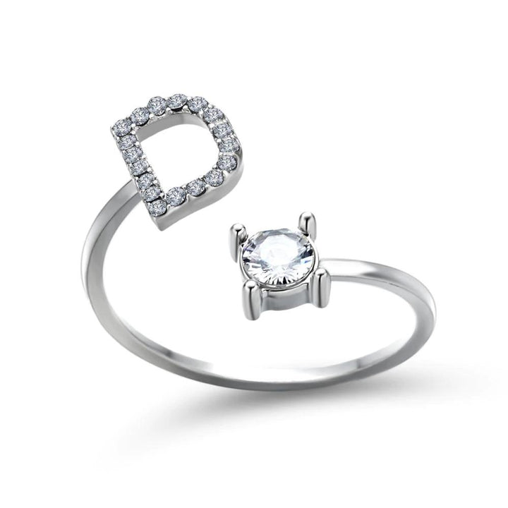 Women’s Adjustable Ring | Letter Charm