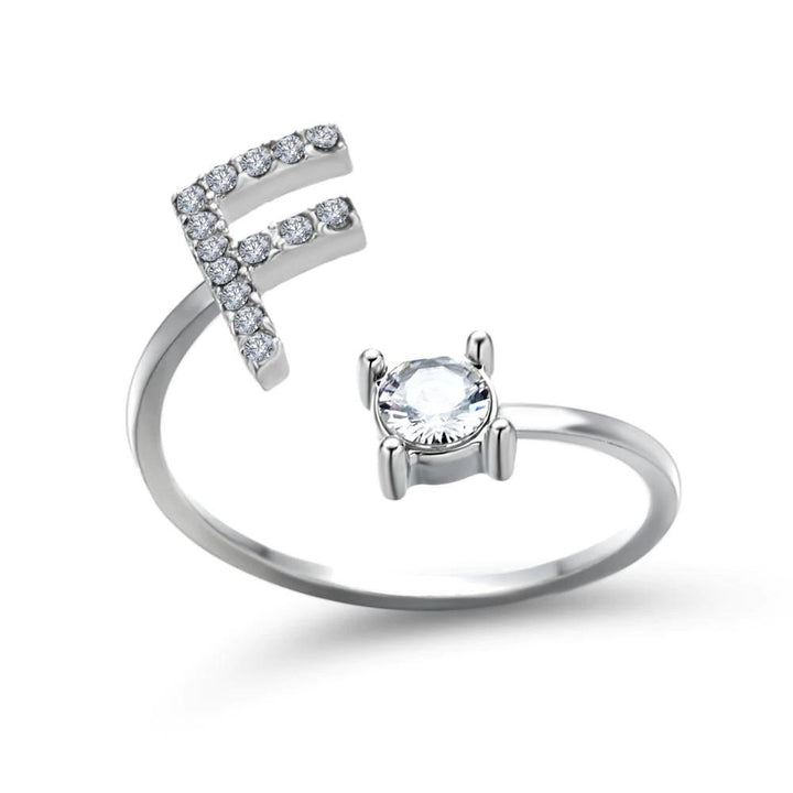 Women’s Adjustable Ring | Letter Charm