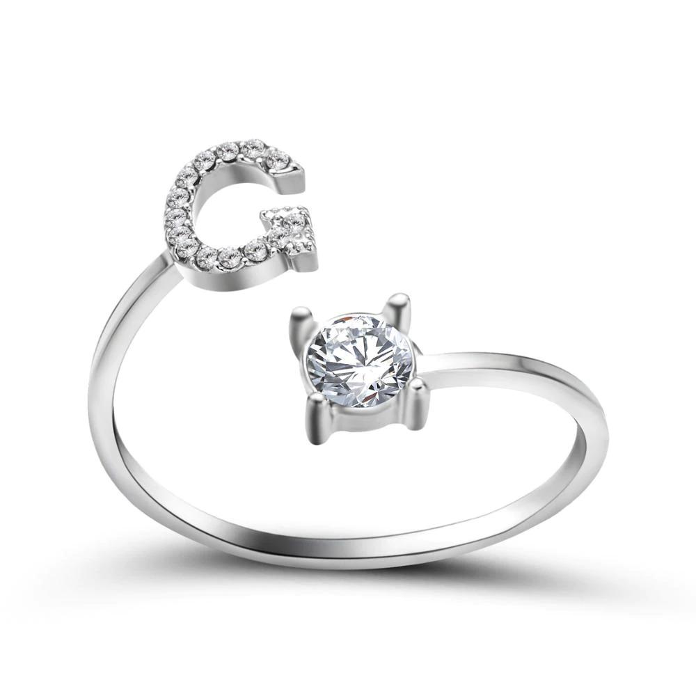 Women’s Adjustable Ring | Letter Charm