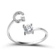 Women’s Adjustable Ring | Letter Charm