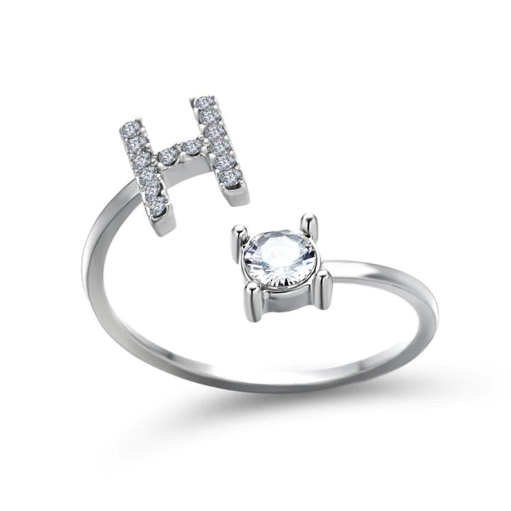 Women’s Adjustable Ring | Letter Charm