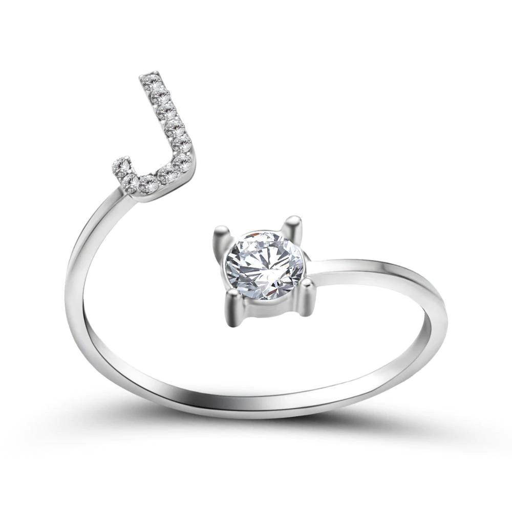 Women’s Adjustable Ring | Letter Charm