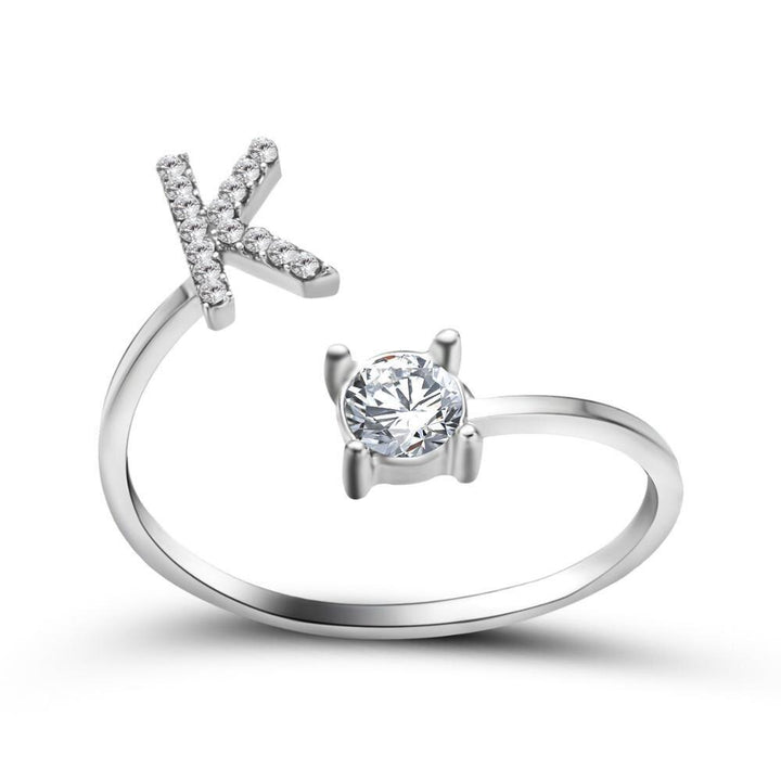 Women’s Adjustable Ring | Letter Charm