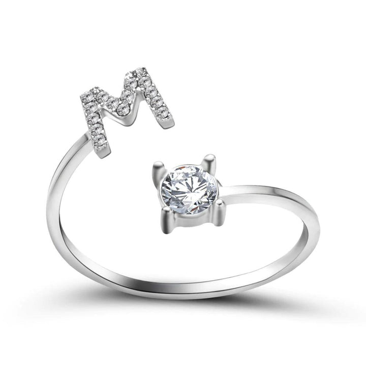 Women’s Adjustable Ring | Letter Charm