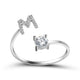 Women’s Adjustable Ring | Letter Charm