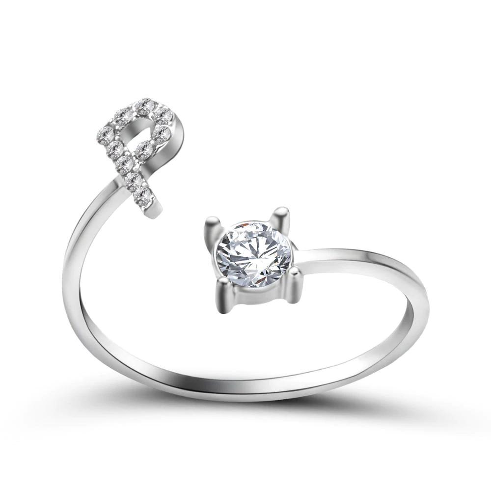 Women’s Adjustable Ring | Letter Charm