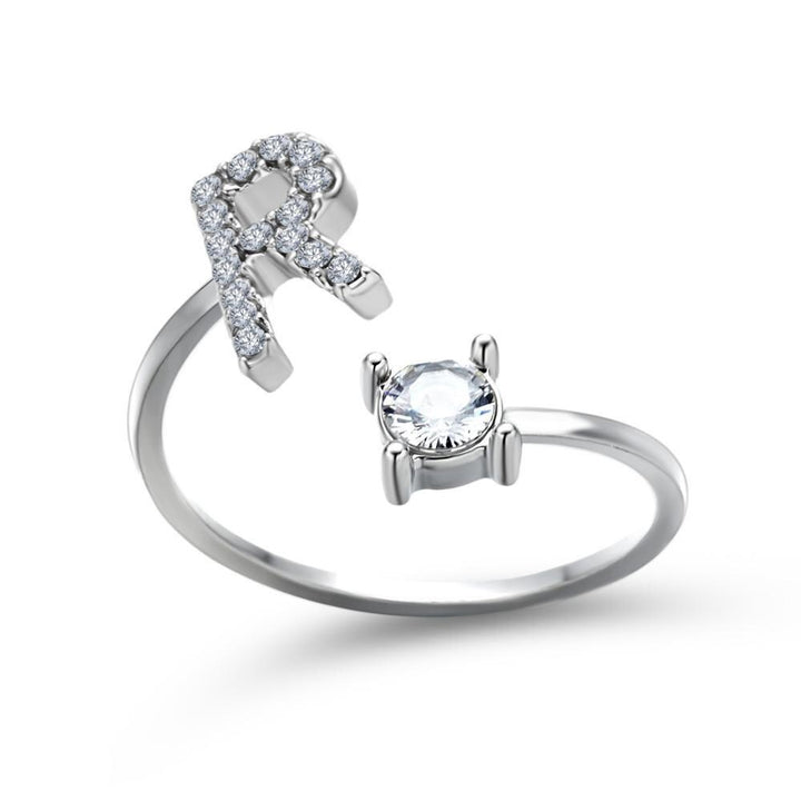 Women’s Adjustable Ring | Letter Charm