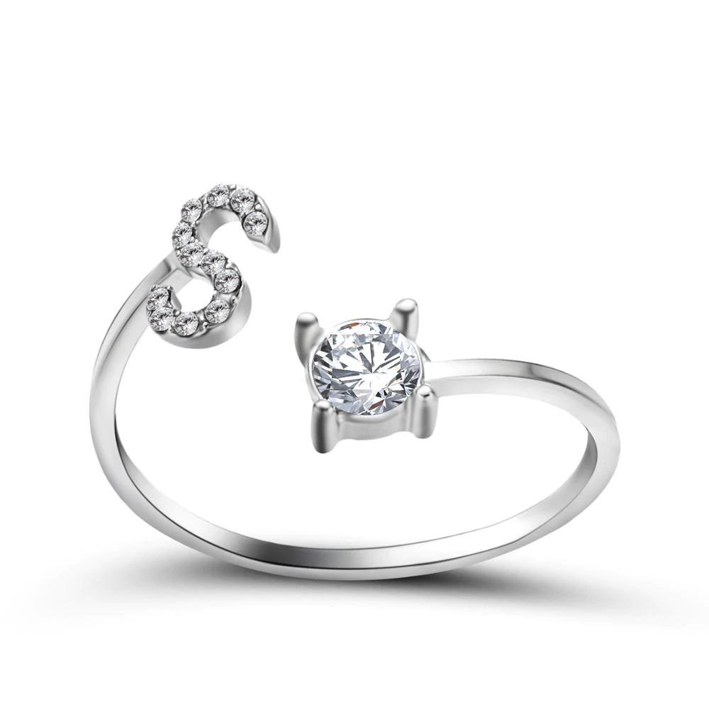 Women’s Adjustable Ring | Letter Charm