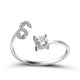 Women’s Adjustable Ring | Letter Charm