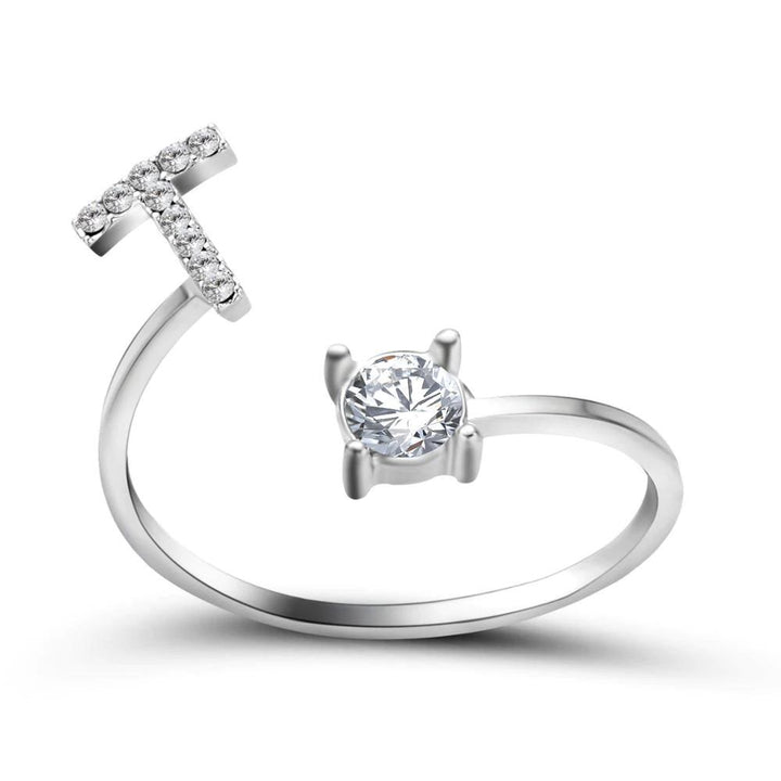 Women’s Adjustable Ring | Letter Charm