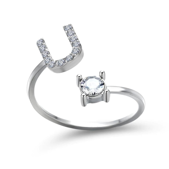 Women’s Adjustable Ring | Letter Charm