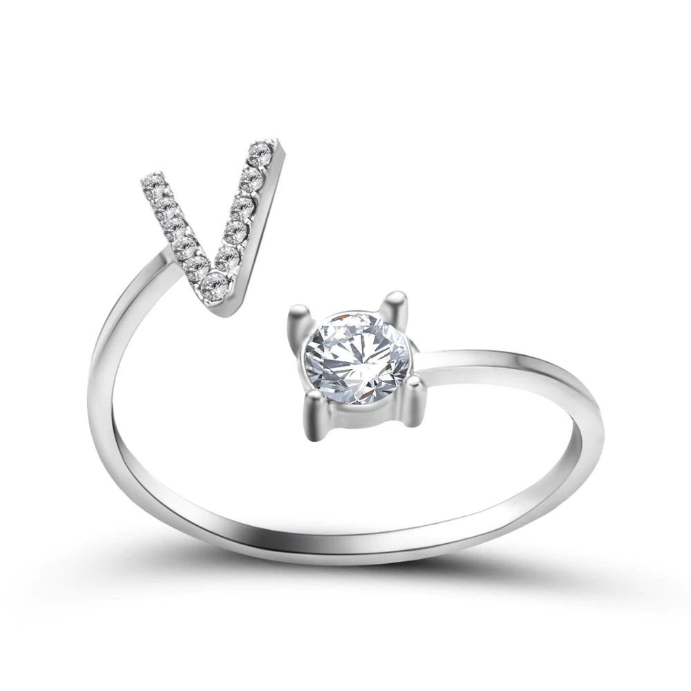 Women’s Adjustable Ring | Letter Charm