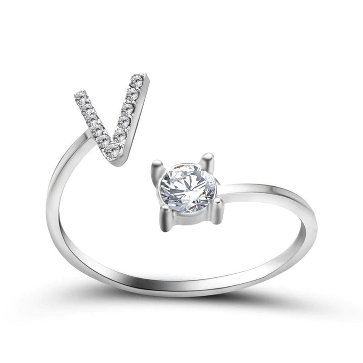 Women’s Adjustable Ring | Letter Charm
