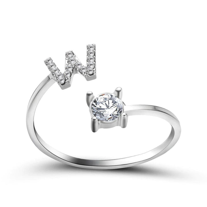 Women’s Adjustable Ring | Letter Charm