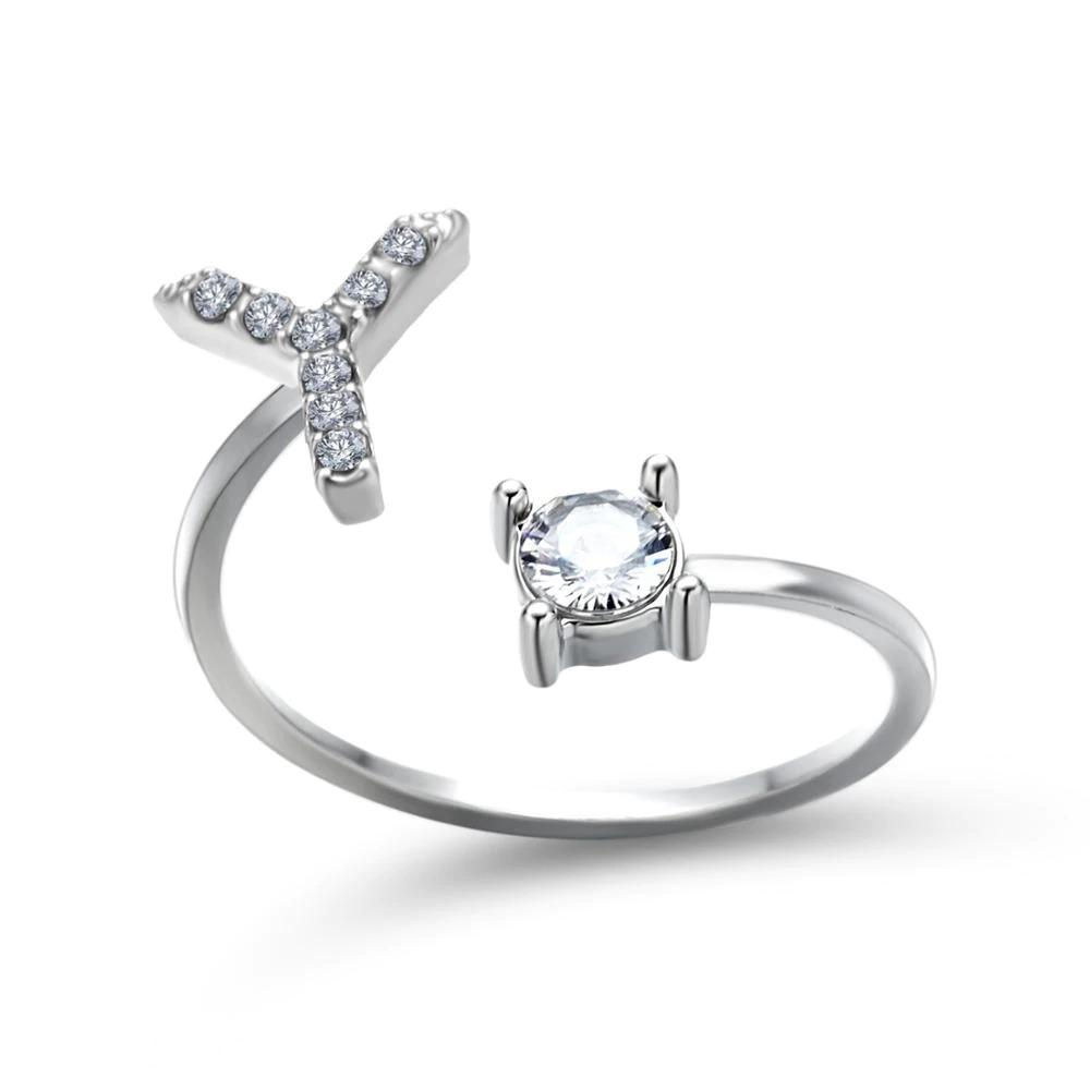 Women’s Adjustable Ring | Letter Charm
