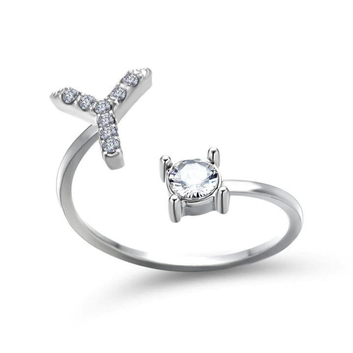 Women’s Adjustable Ring | Letter Charm