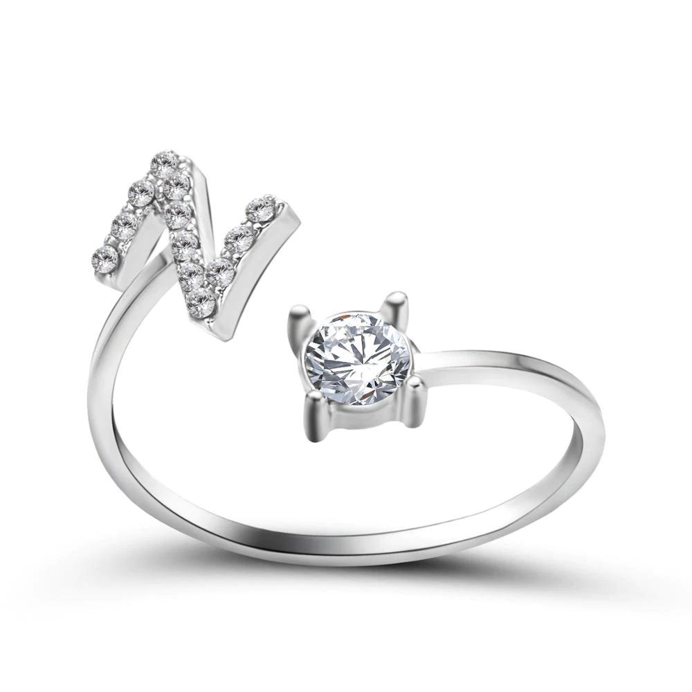 Women’s Adjustable Ring | Letter Charm