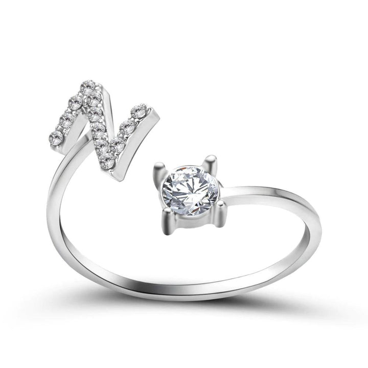 Women’s Adjustable Ring | Letter Charm