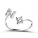 Women’s Adjustable Ring | Letter Charm
