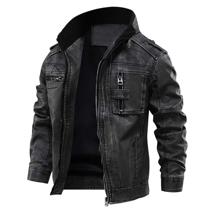 Boris - Black leather jacket for men