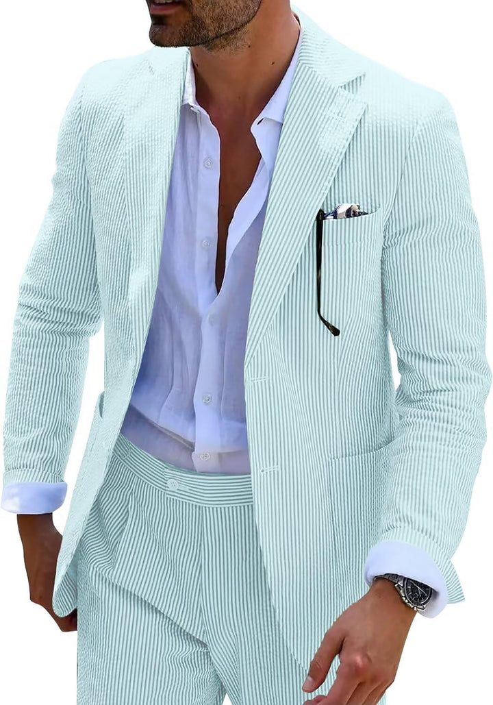 Men’s Striped Formal Suit Set | Two Piece