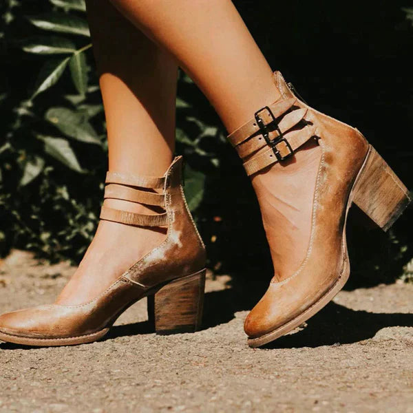 Women’s Vintage Block Heel Shoes | Double Strap