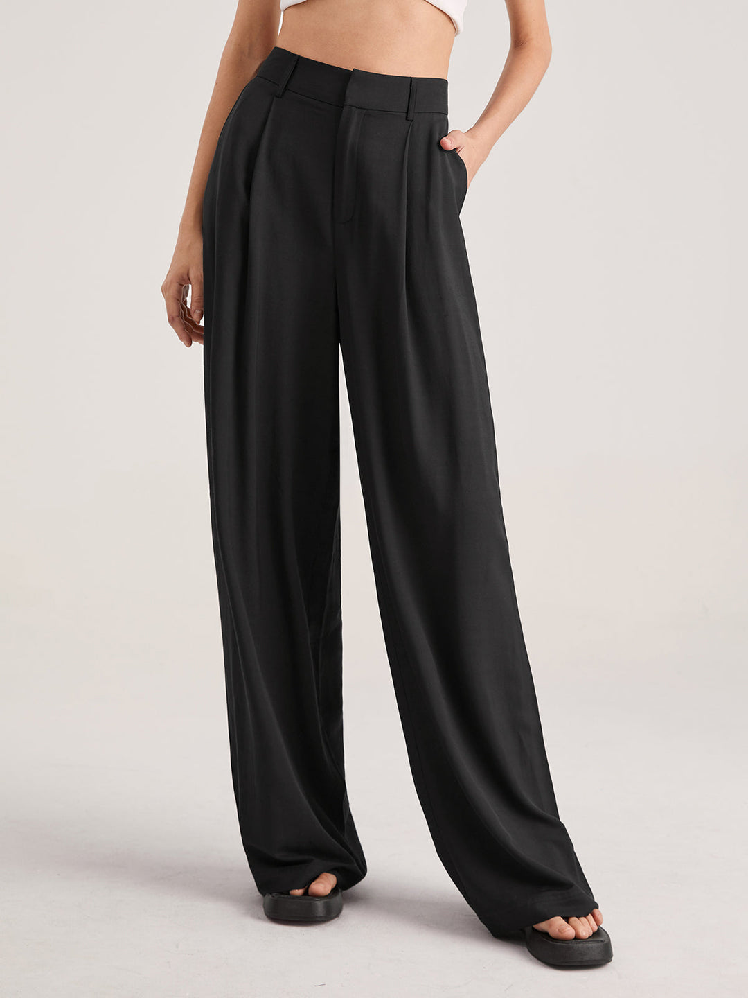 Women’s High Waisted Trousers | Wide Leg