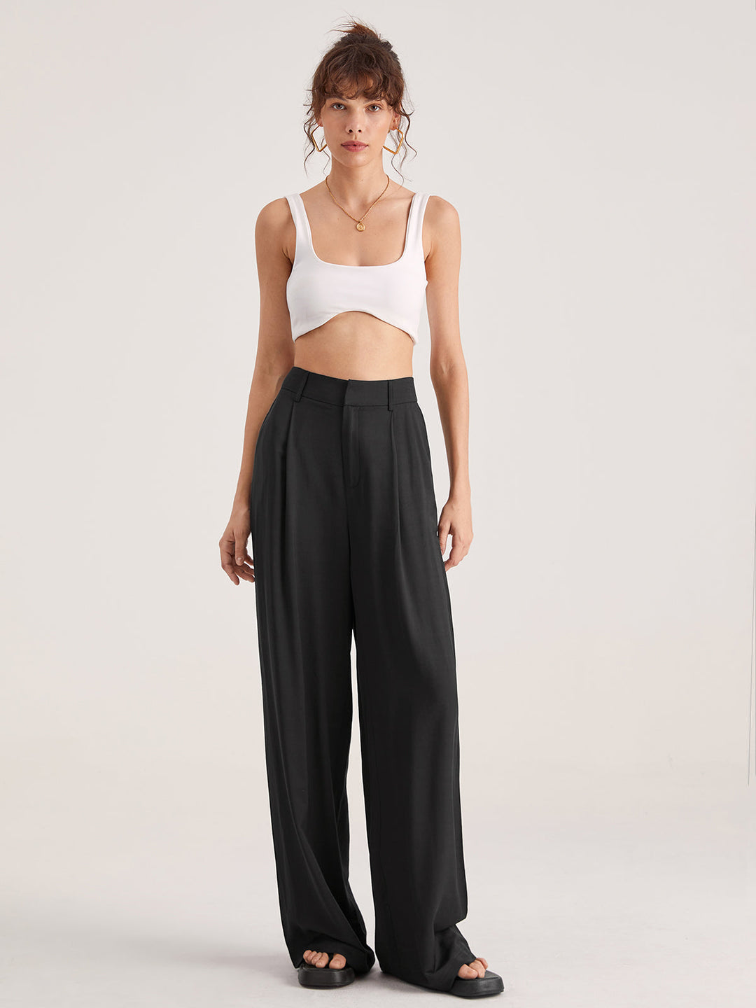 Women’s High Waisted Trousers | Wide Leg