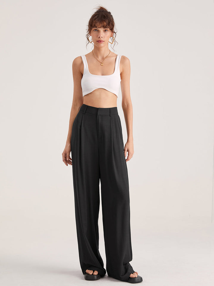 Women’s High Waisted Trousers | Wide Leg