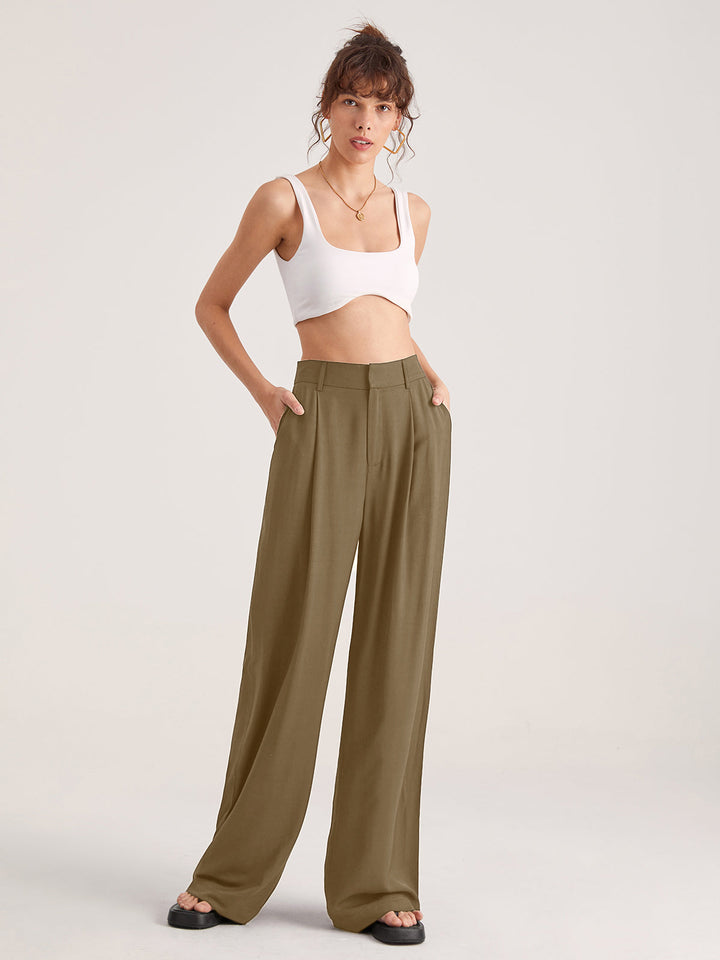 Women’s High Waisted Trousers | Wide Leg