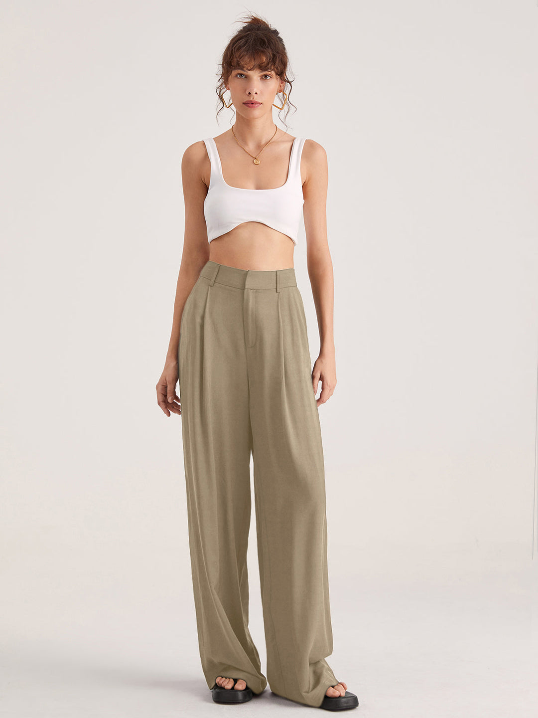 Women’s High Waisted Trousers | Wide Leg