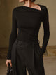 Women’s Asymmetrical Ribbed Top | Long Sleeve