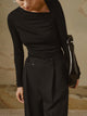 Women’s Asymmetrical Ribbed Top | Long Sleeve