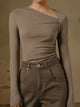 Women’s Asymmetrical Ribbed Top | Long Sleeve