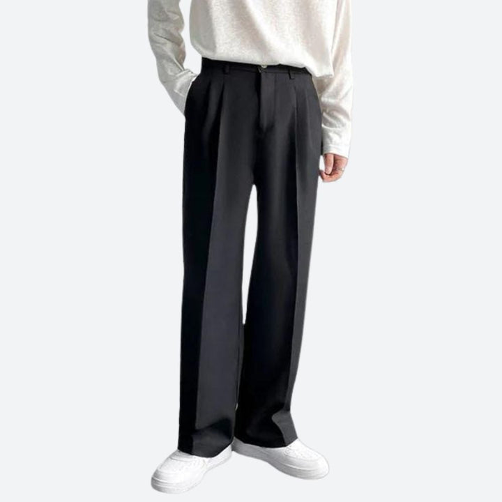Men’s Wide Leg Trousers | Pleated