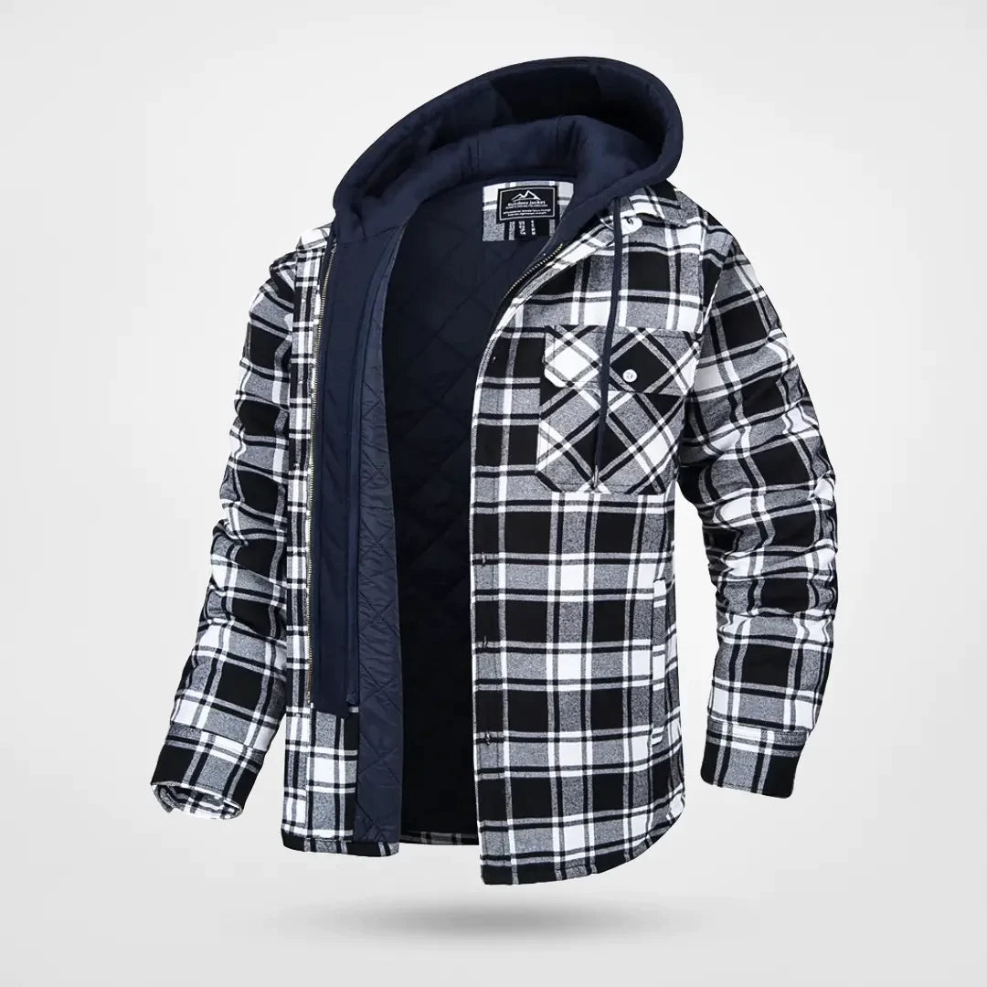 Men’s Hooded Plaid Jacket | Checkered