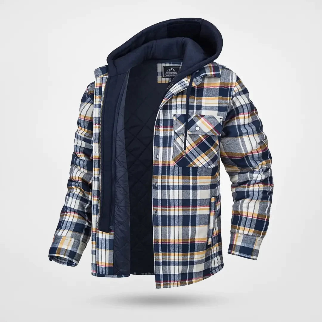 Men’s Hooded Plaid Jacket | Checkered